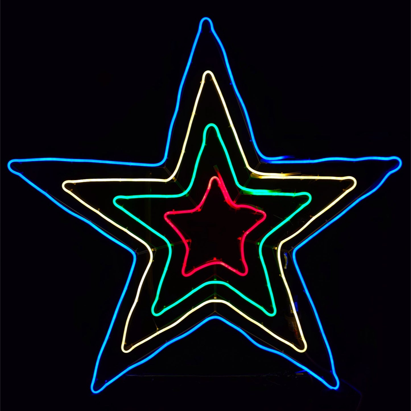 Christmas LED Neon Motif Animated 4 Layer Star 100x100cm Outdoor Display