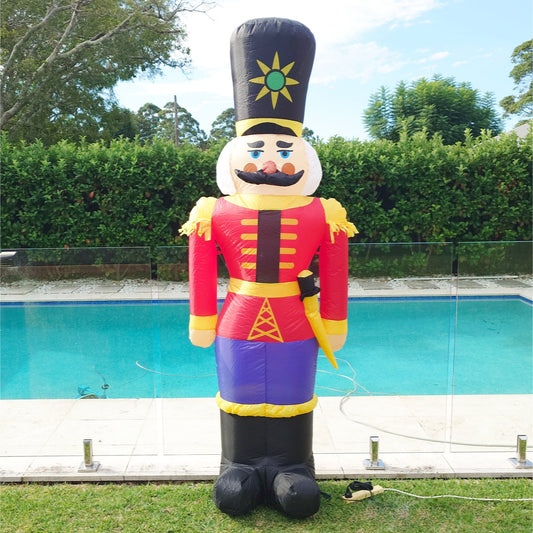 Christmas Decoration Inflatable 240cm Top Hat Nutcracker LED Lit