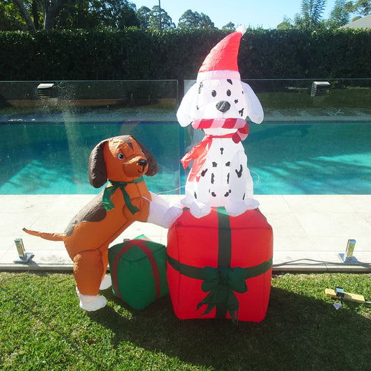 Christmas Decoration Inflatable 150cm Christmas Gift Boxes and Dogs