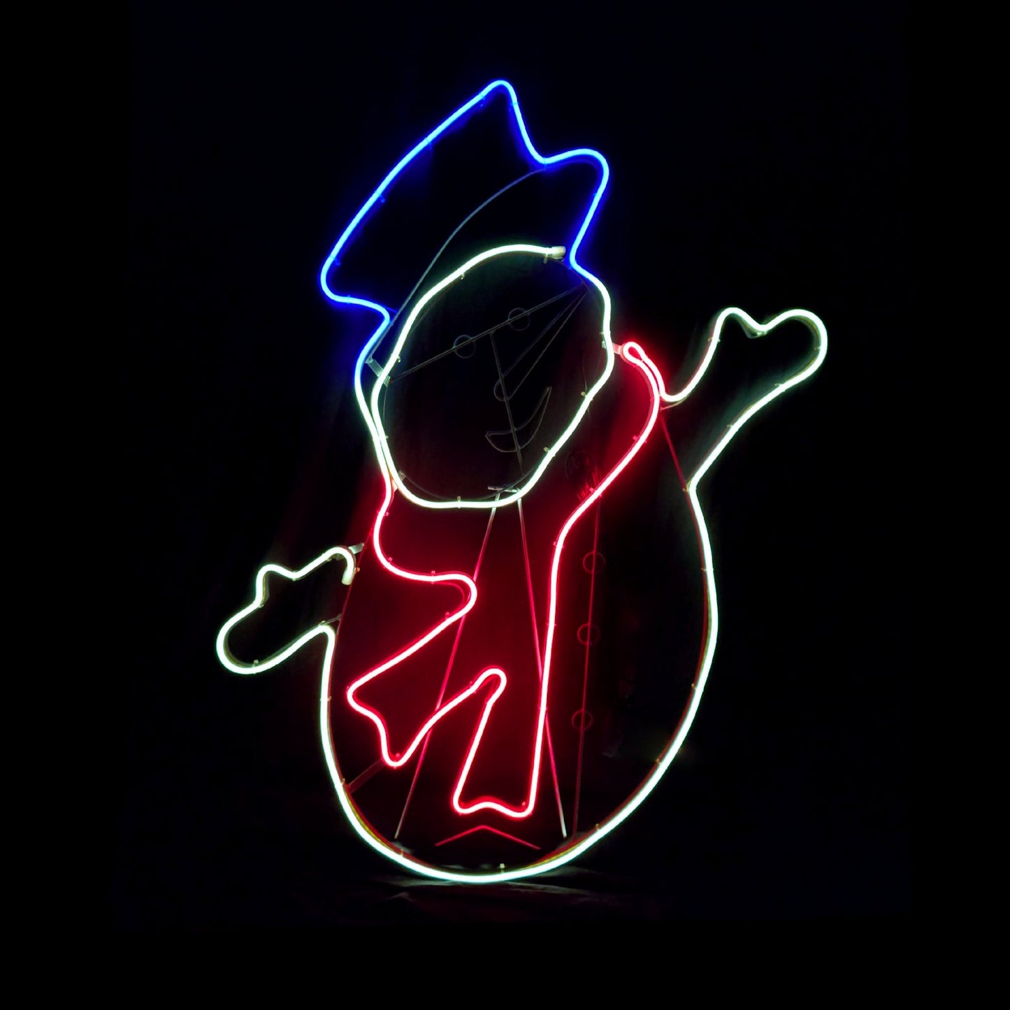 Christmas LED Neon Motif Red Scarf Snowman 89x72cm Outdoor Display