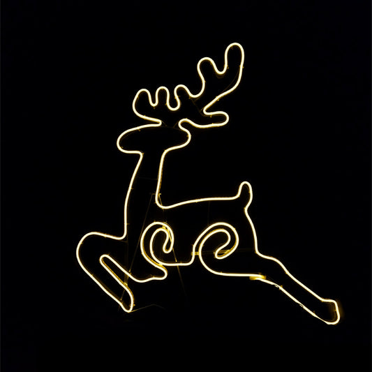 Christmas LED Neon Motif Warm White Reindeer 77x77cm Outdoor Display