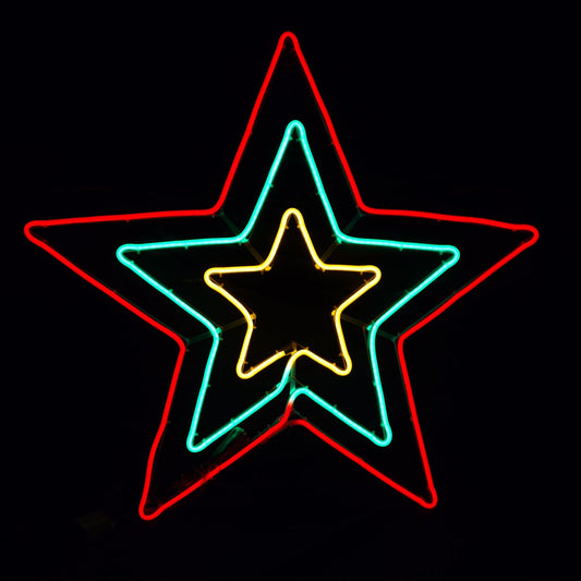 Christmas LED Neon Motif 3 Layer Star 60x50cm Outdoor Display