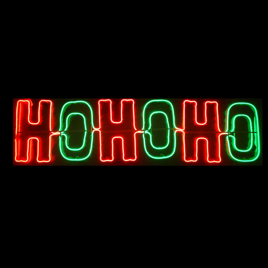 Christmas LED Neon Motif Animated Red & Green HOHOHO Sign 90x40cm Outdoor Display
