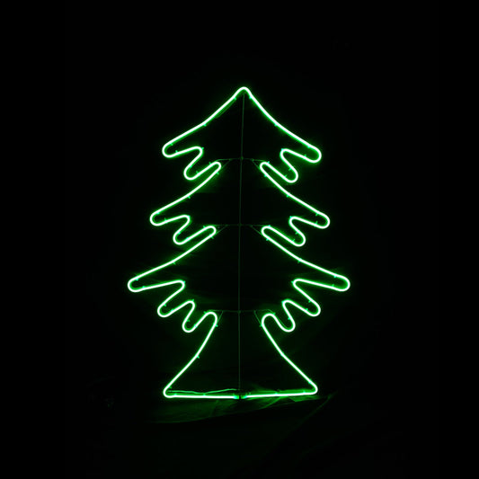 Clearance Christmas LED Neon Motif Christmas Tree 81x64cm Outdoor Display