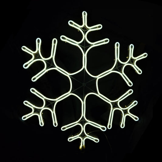 Christmas LED Neon Motif White Snowflake 50x50cm Outdoor Display