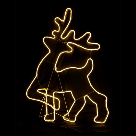 Christmas LED Neon Motif Warm White Reindeer 95x70cm Outdoor Display