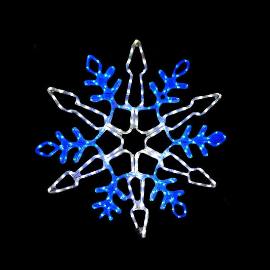 Christmas LED Motif Blue White Snowflake 78x73cm Indoor Outdoor Display Sign