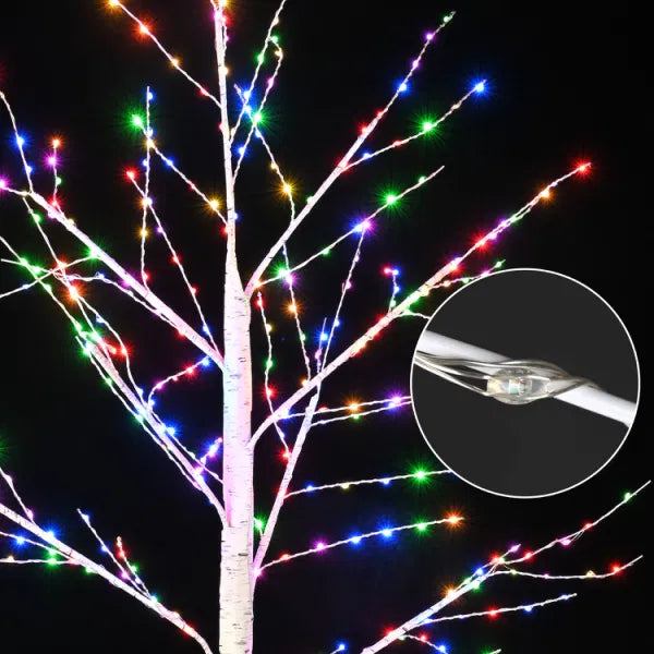 Clearance Christmas Decoration 150cm White Birch Twig Branch Tree Multicolour LED Tips Indoor/Outdoor