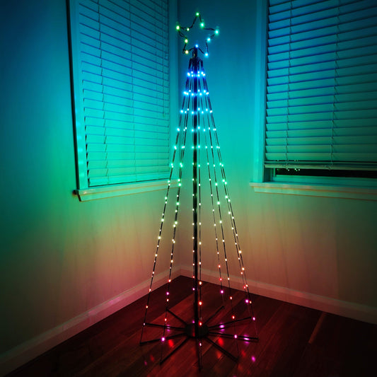 Clearance Christmas 220cm Cone Tree 220 RGB LED Remote Functions