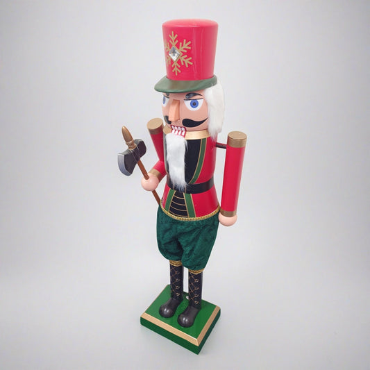 110cm Musical Animated Moving Nutcracker Axe Wielding Sings Jingle Bells Christmas Decoration