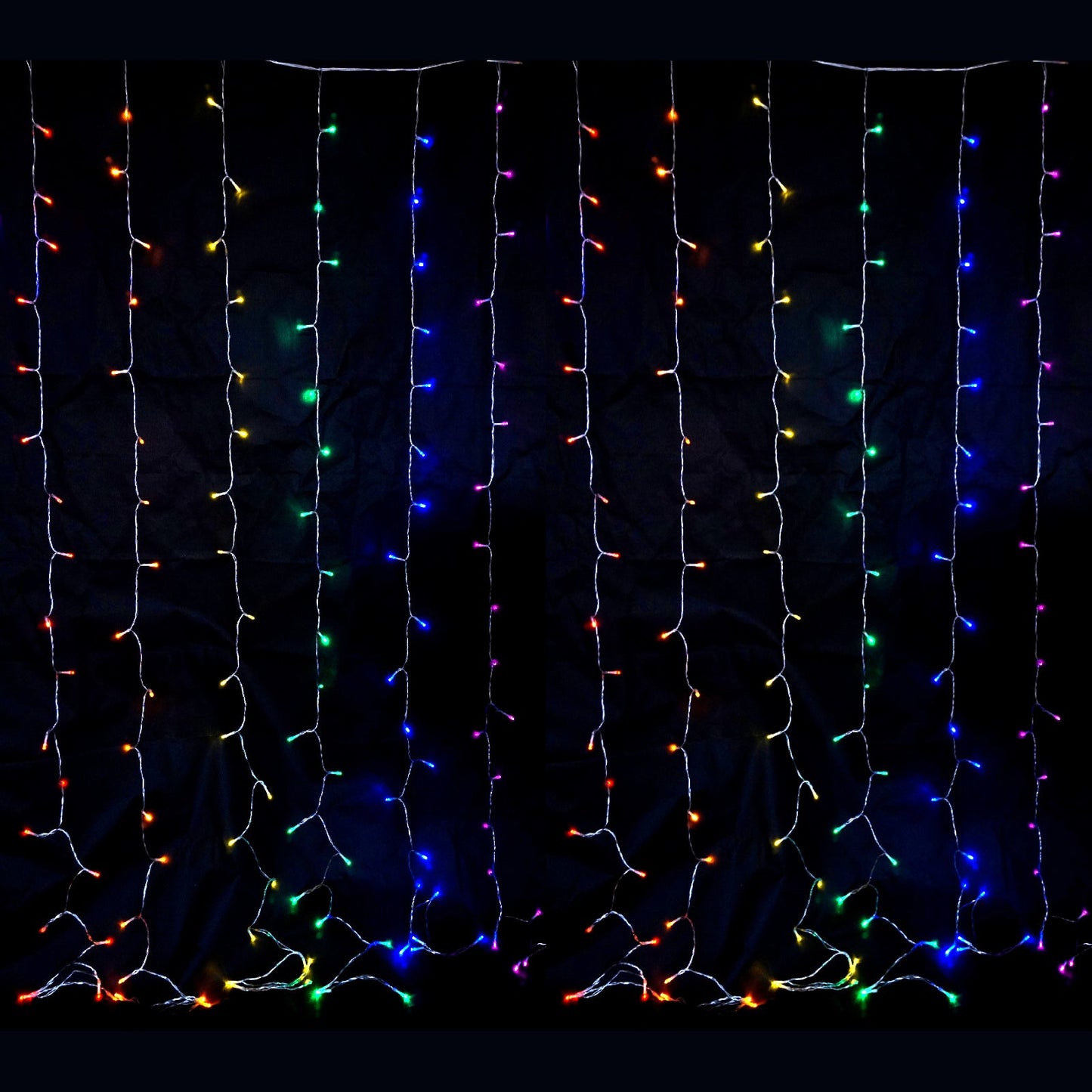 Christmas 360 LED Rainbow Colour Curtain Lights 8 Functions 2.5m Drop Indoor/Outdoor