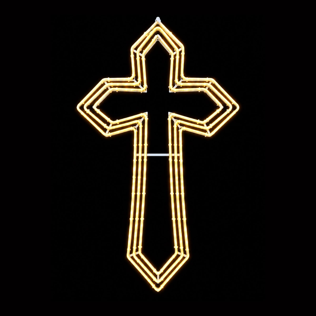 Christmas LED Neon Motif Animated Warm White 3 Layer Cross 100x64cm Outdoor Display