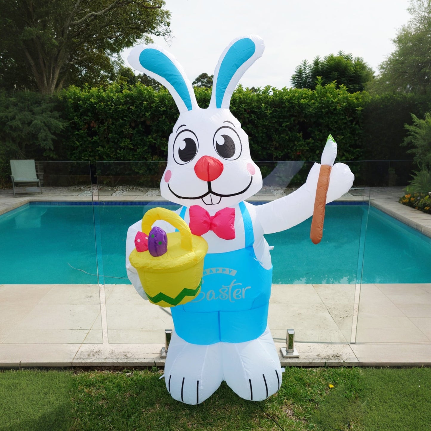 Easters Decoration Inflatable 180cm Easter Bunny with Paint Brush LED Lit