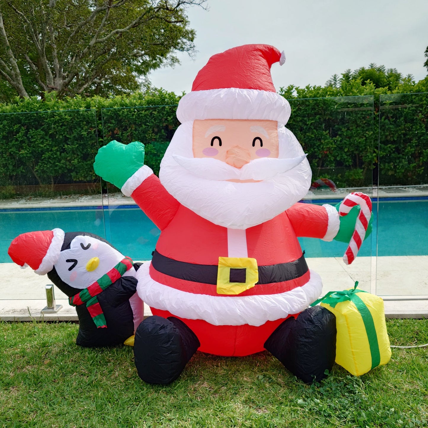 Christmas Decoration Inflatable 150cm Mini Santa & Penguin LED Lit