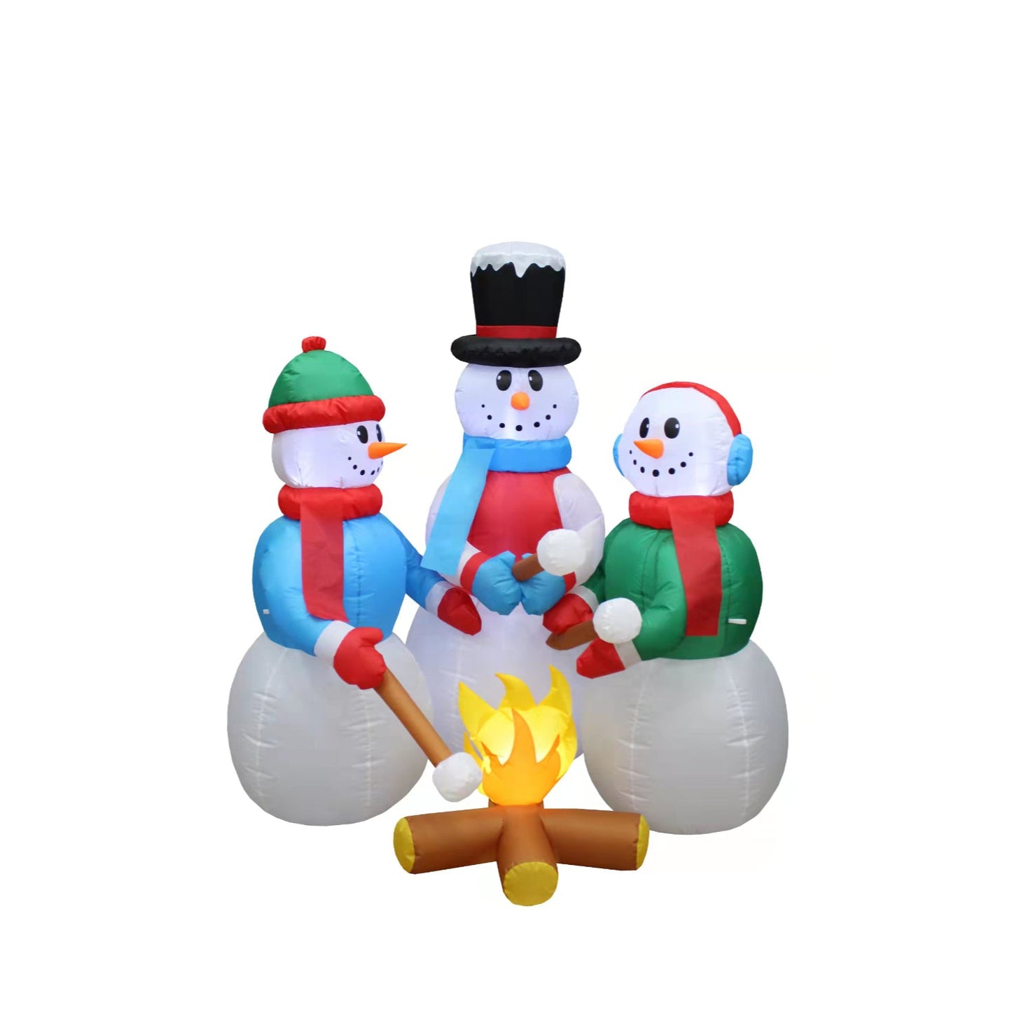 Christmas Decoration Inflatable 150cm Tall Snowman Bonfire LED Lit Outdoor Decoration