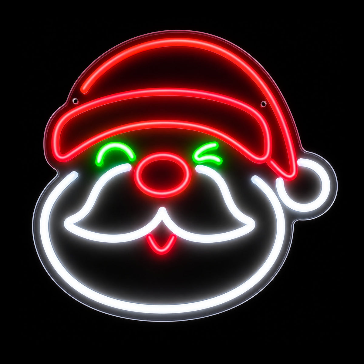 Christmas LED Neon Acrylic Board Santa Winking 33x31cm Outdoor Display