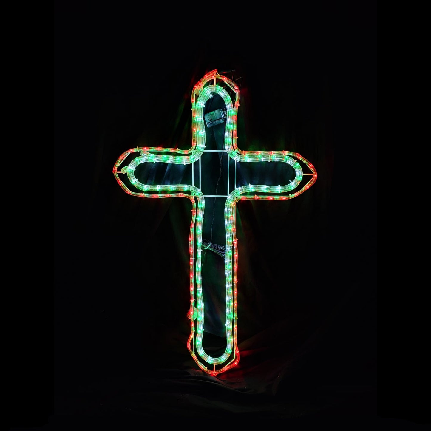 Christmas LED Motif Animated 3 Layer Jesus Cross 100x64cm Outdoor Display