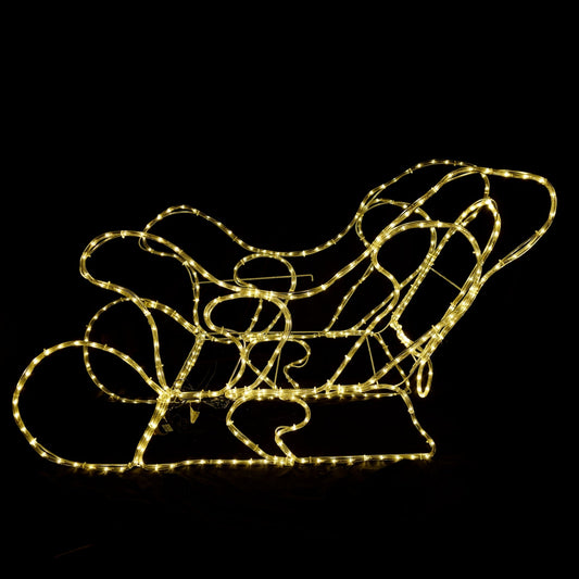 3D Christmas LED Motif Sleigh 130x80x42cm Outdoor Display Warm White
