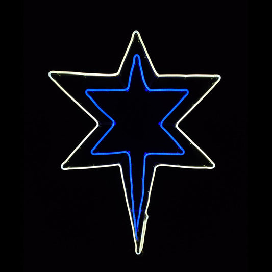 Christmas LED Neon Motif Animated Northern Bursting Star 90x53cm Outdoor Display