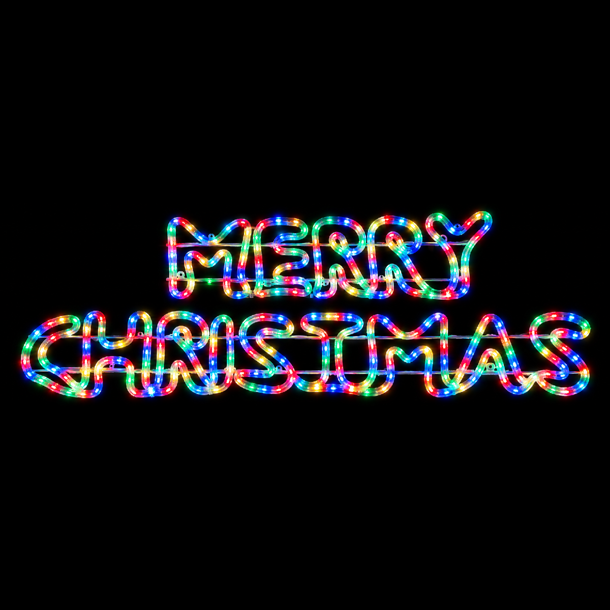 Christmas LED Motif Animated Multicolour Merry Christmas Sign 98x38cm Outdoor Display