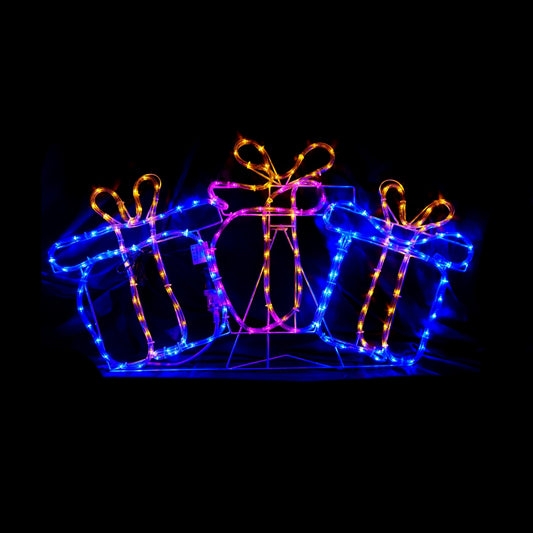Christmas LED Motif 3pcs Gift Boxes 101x56cm Outdoor Display