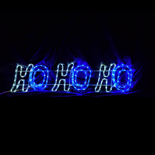 Christmas LED Motif Animated Blue White HOHOHO Sign 100x25cm Outdoor Display