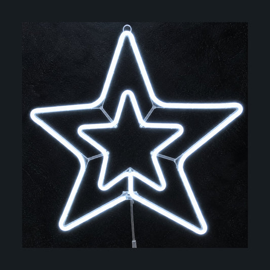 Christmas LED Neon Motif Dual Layer Star 55x52cm Outdoor Display