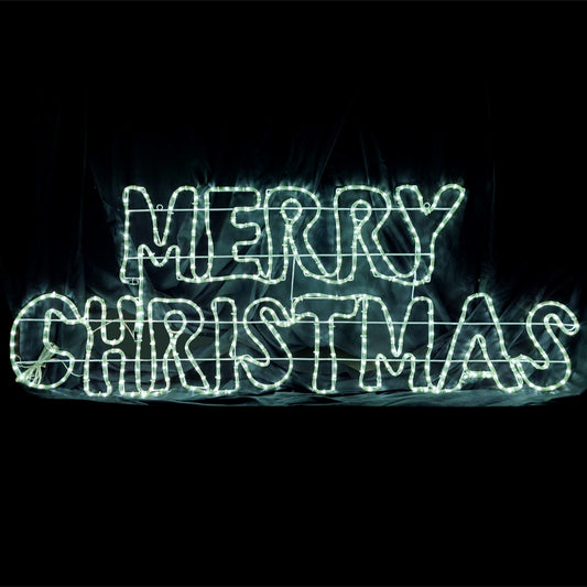 Christmas LED Motif Merry Christmas 160x60cm Cool White Edition Outdoor