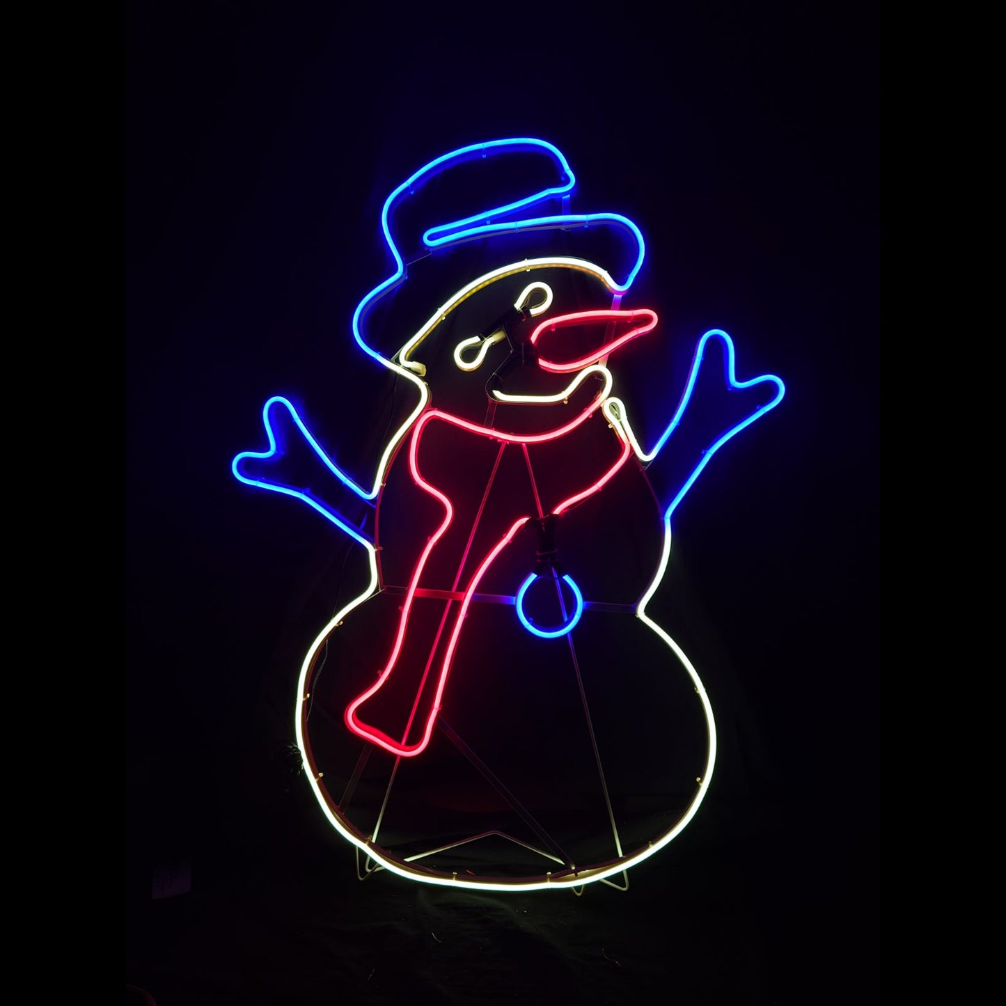 Christmas LED Neon Motif Red Scalf Snowman 64x88cm Outdoor Display