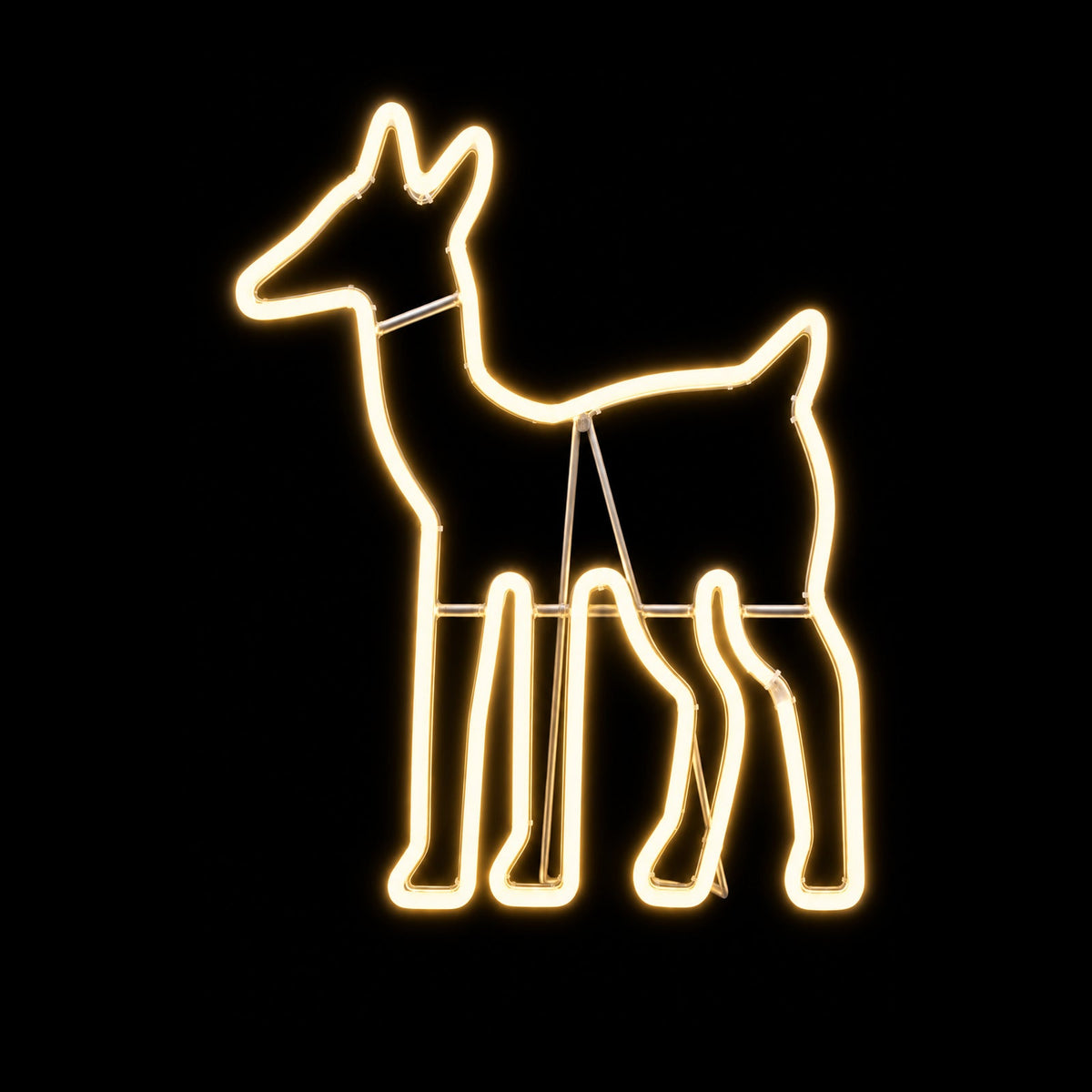 Christmas LED Neon Motif Standing Reindeer Doe 67x55cm Outdoor Display
