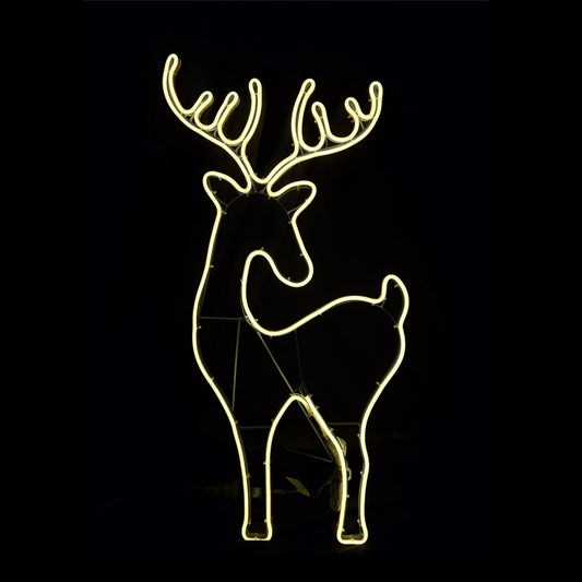 Christmas LED Neon Motif Standing Reindeer 51x86cm Outdoor Display