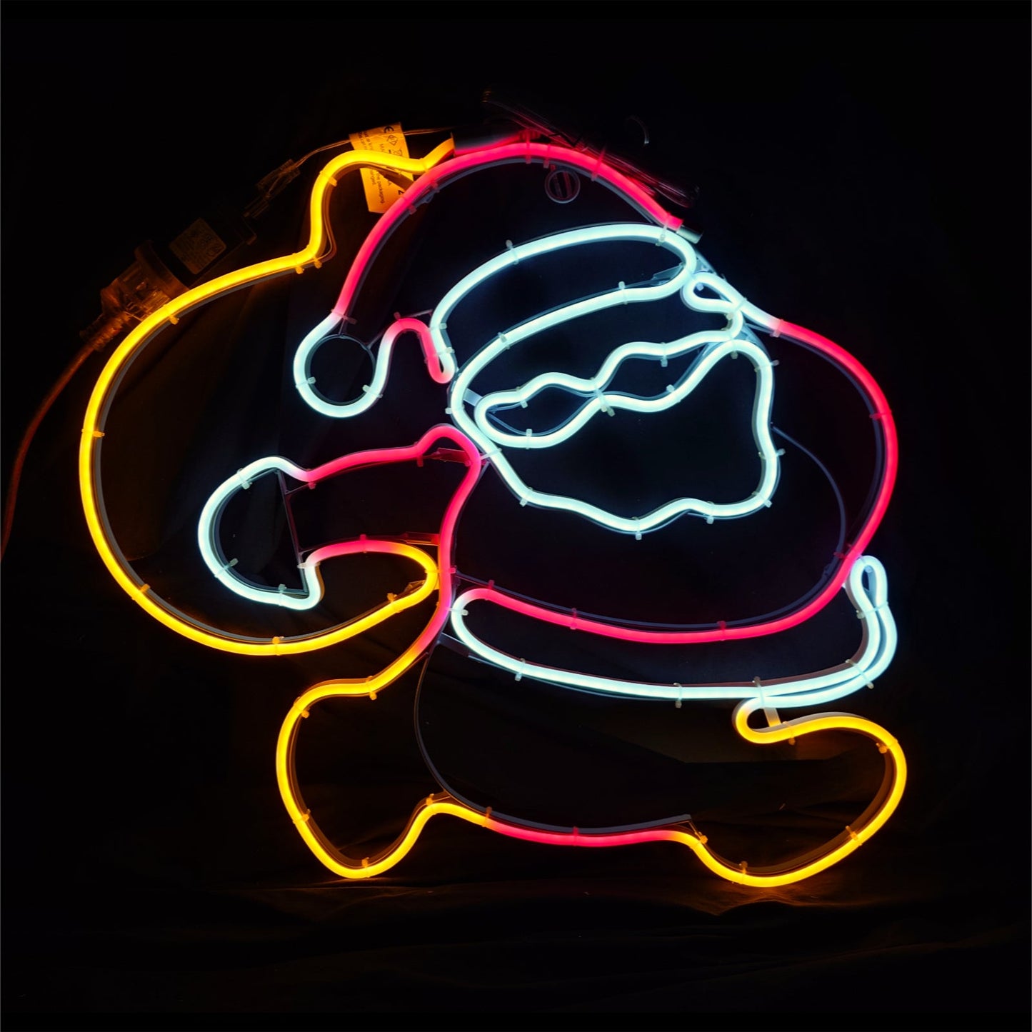 Christmas LED Neon Motif Mini Santa Claus with Gift Sack 64x54cm Outdoor Display