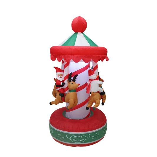 Christmas Decoration Inflatable 200cm Spinning Carousel LED Lit