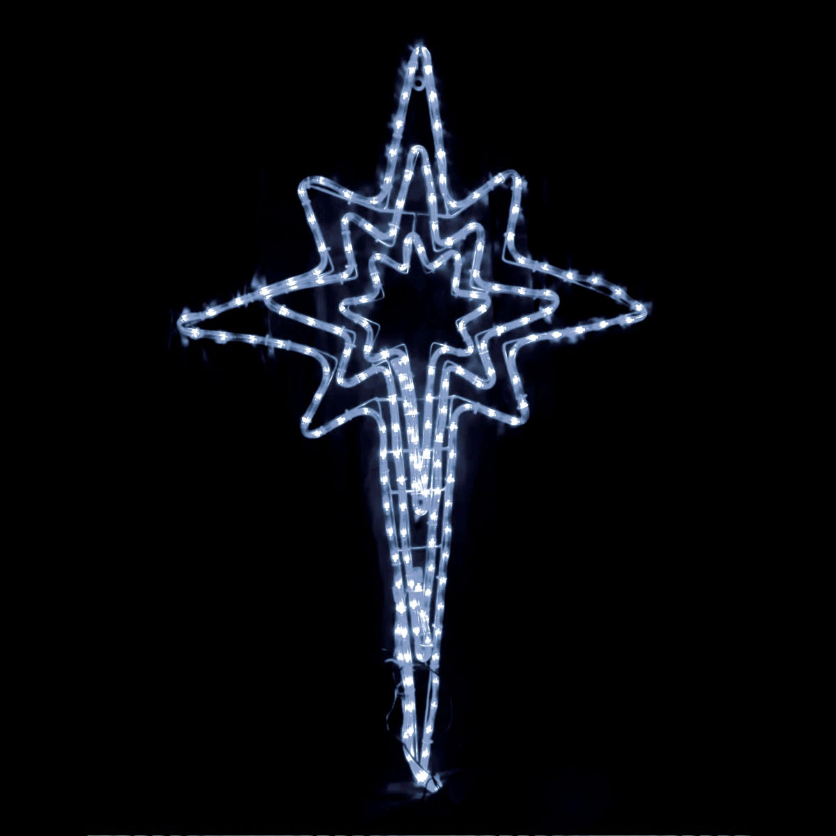 Christmas LED Motif Animated Northern Star 3 Layered 121x71cm Outdoor Display Cool White