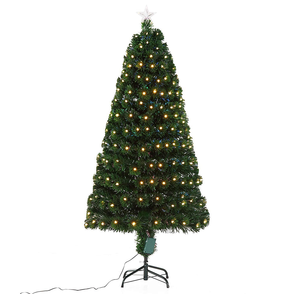 Christmas Tree Artificial Fibre Optic Tree 180cm 6ft LED Light Animated Light Up Tree Decoration