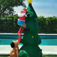 Christmas Decoration Inflatable 180cm Tall Christmas Tree Santa Chased by Dog LED Lit