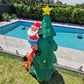 Christmas Decoration Inflatable 180cm Tall Christmas Tree Santa Chased by Dog LED Lit