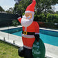 Christmas Decoration Inflatable 210cm Santa With Gift Bag LED Lit