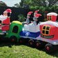 Christmas Decoration Inflatable 210cm Long Santa Riding Christmas Train LED Lit