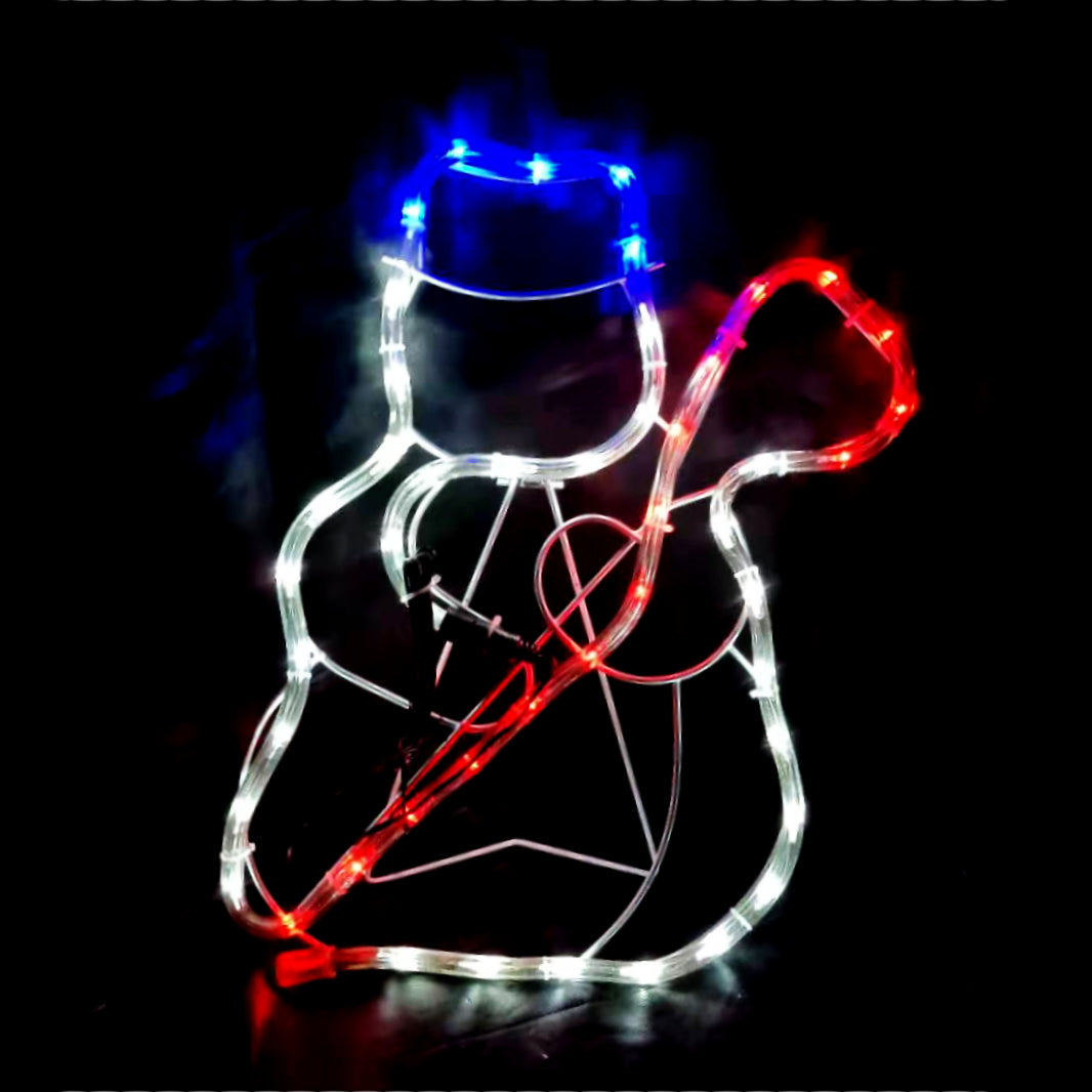 Solar Powered LED Mini Snowman Outdoor Christmas Motif Display 43cm