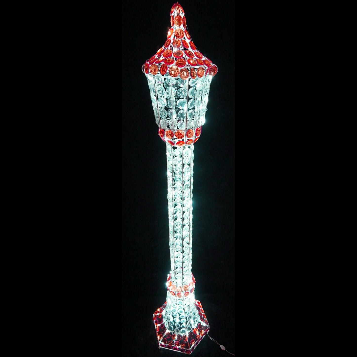 Christmas Decoration 3D Crystal Beads Lamp Post 150cm LED Display Indoor/Outdoor