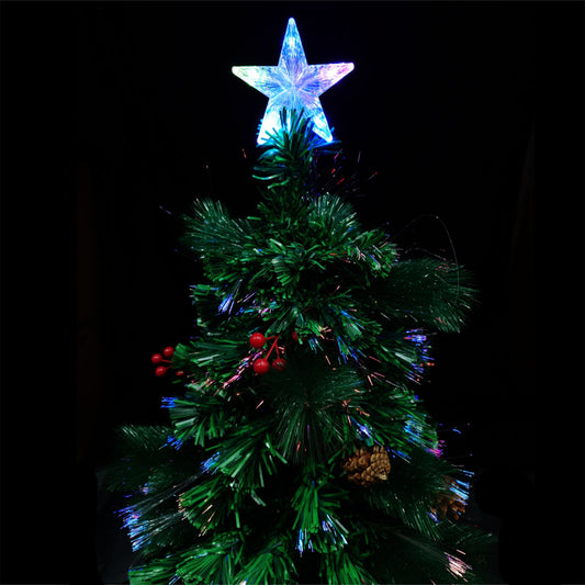 Clearance 90cm Artificial 3ft Belgian Berry Christmas Tree With RGB Fibre Optics