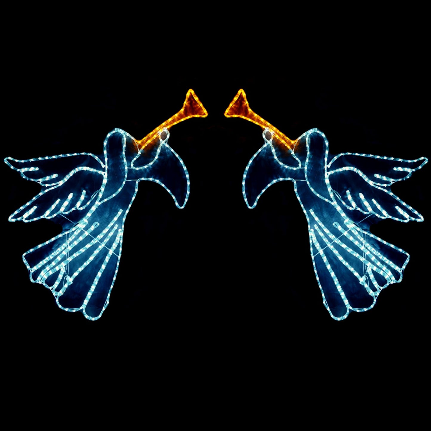 Christmas LED Motif Twin (2pcs) Angels Trumpet Animated 120x110cm Outdoor Display