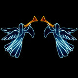 Christmas LED Motif Twin (2pcs) Angels Trumpet Animated 120x110cm Outdoor Display