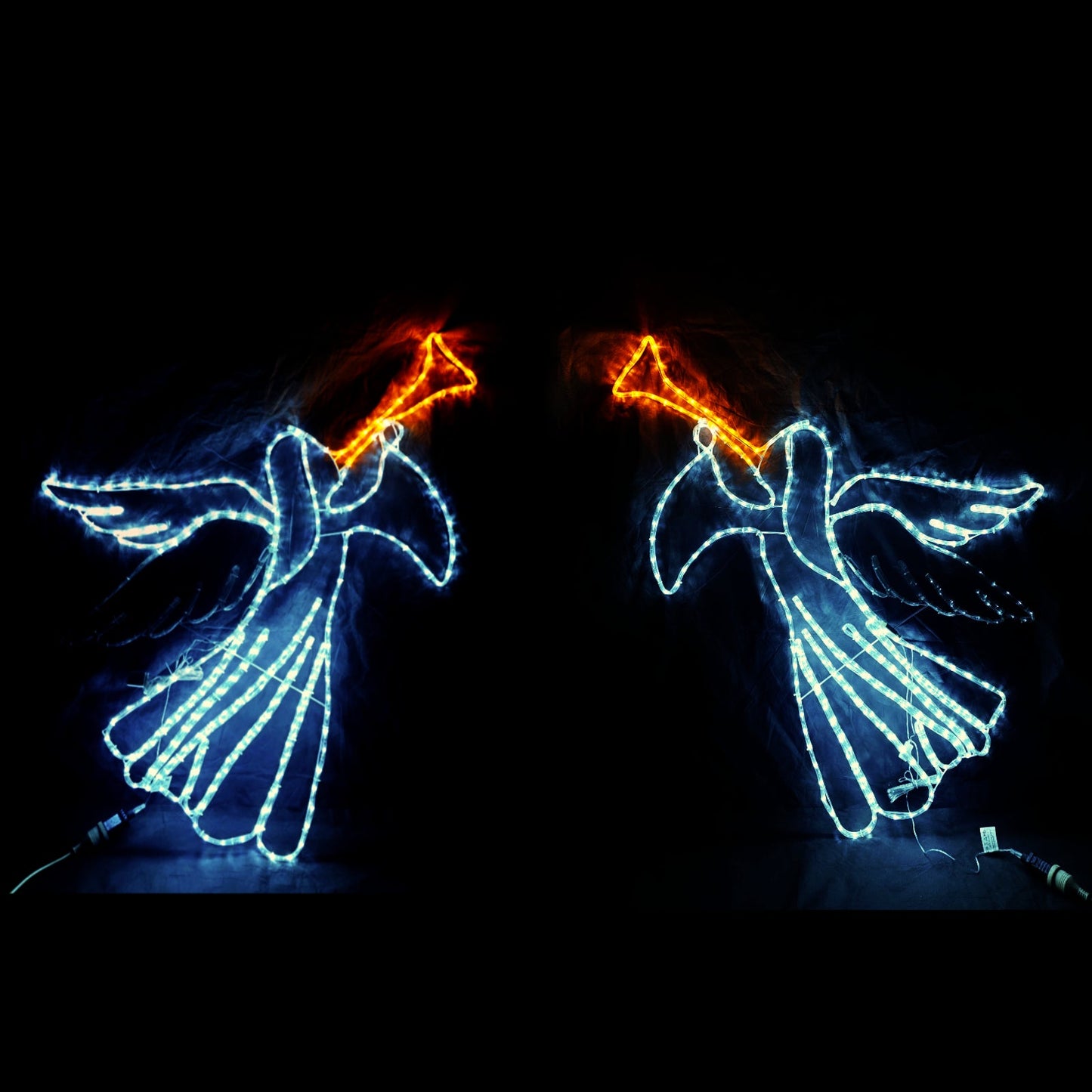 Christmas LED Motif Twin (2pcs) Angels Trumpet Animated 120x110cm Outdoor Display