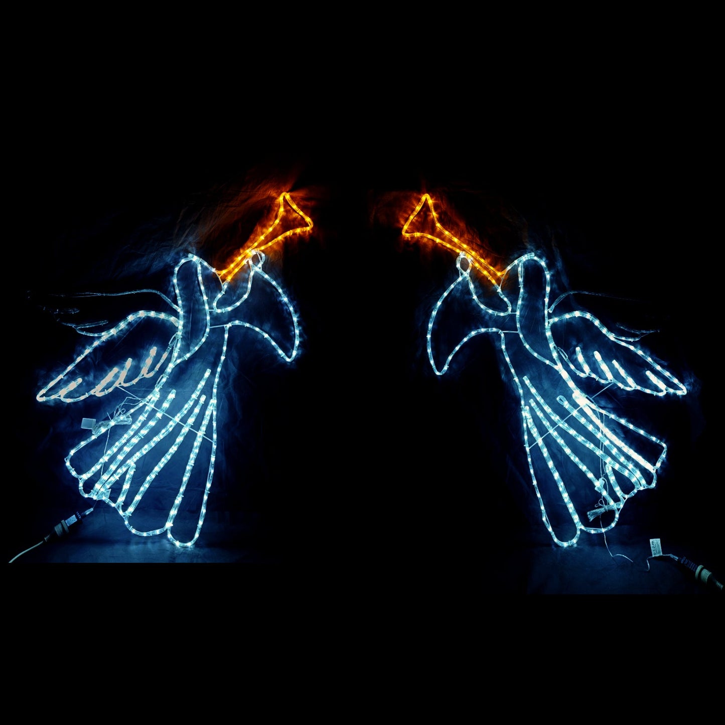 Christmas LED Motif Twin (2pcs) Angels Trumpet Animated 120x110cm Outdoor Display