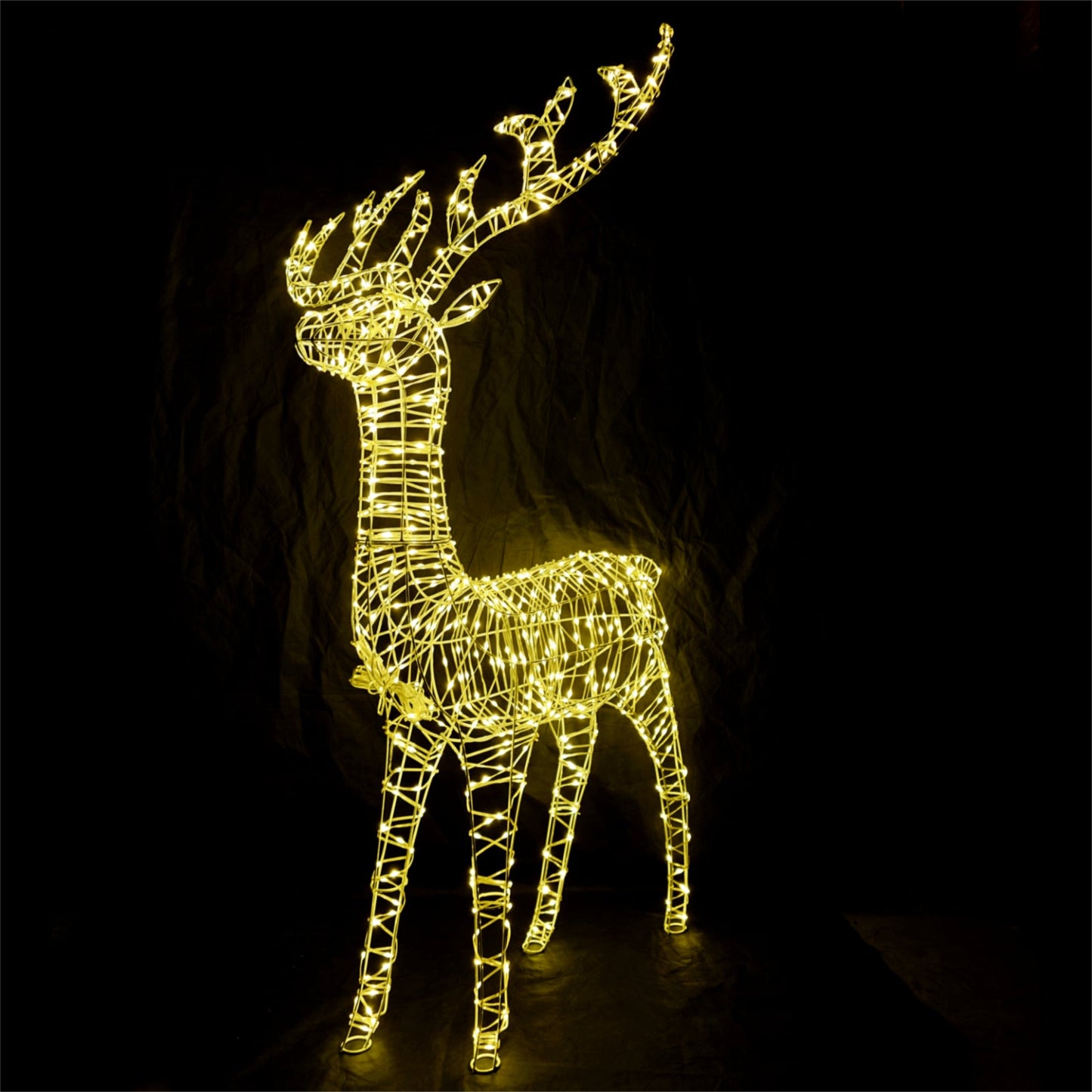 Christmas Decoration 3D Frame Standing Buck Reindeer 150cm Warm White LED Outdoor