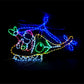 Christmas LED Motif Santa In Chopper Animated Wing Blade 120x76cm Outdoor Display