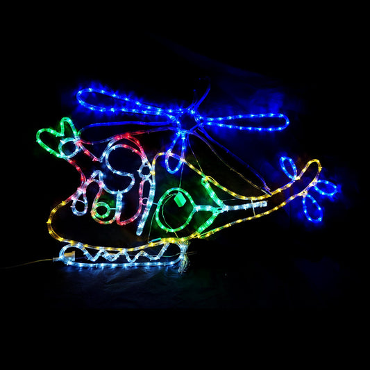 Christmas LED Motif Santa In Chopper Animated Wing Blade 120x76cm Outdoor Display