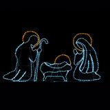 Christmas LED Motif Haloed Holy Family Mary Joseph & Baby Jesus 120x220cm Outdoor Display